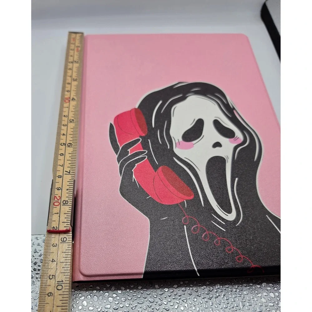 Pink‎ Ghostface Scream Horror Tablet Folio Case with Stylus Holder 10x6.5 Inch